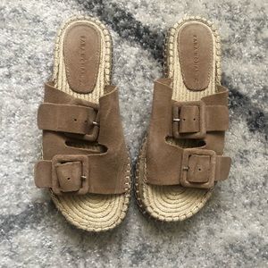 Zara Suede and Raffia Sandals